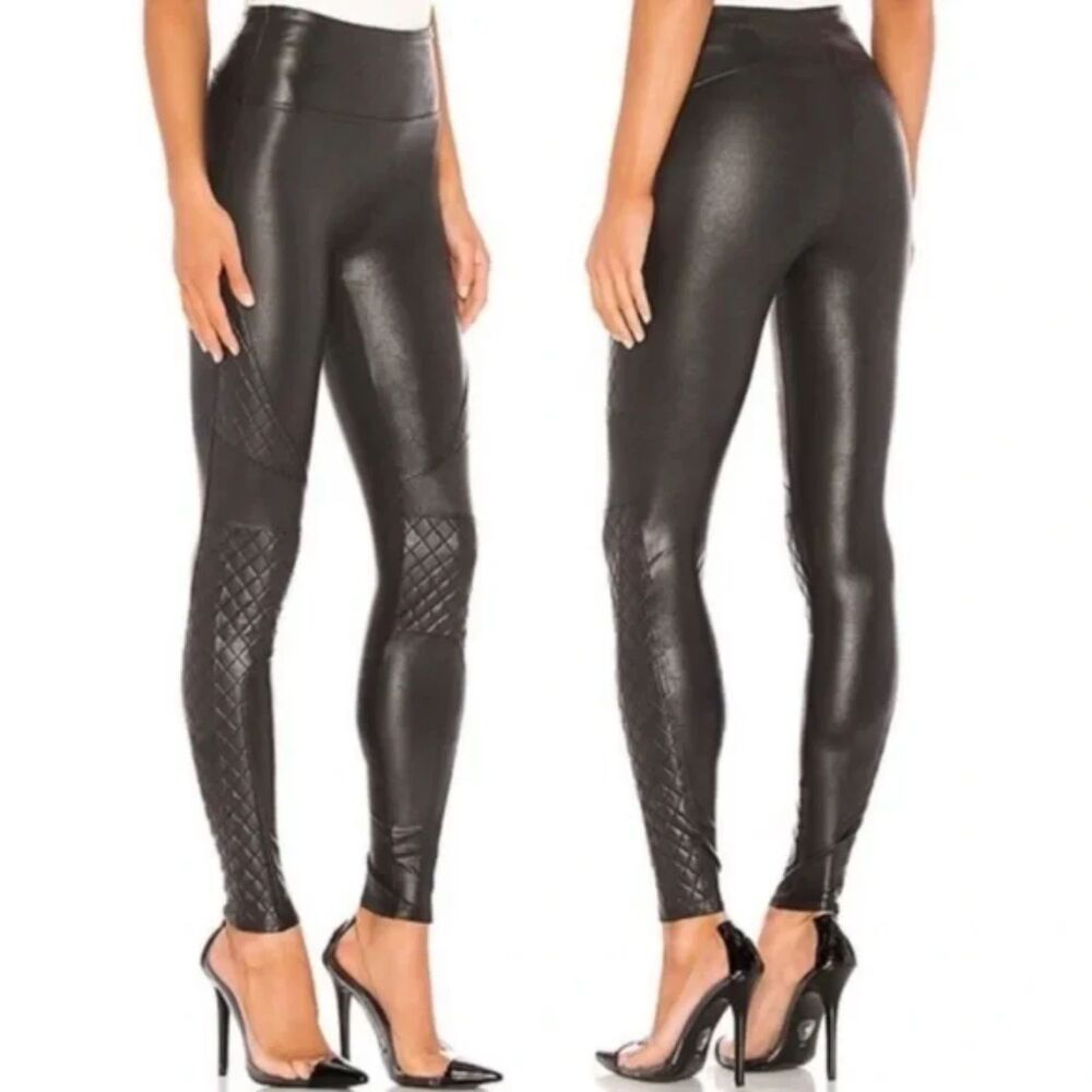 SPANX Women's Quilted Faux Leather Leggings